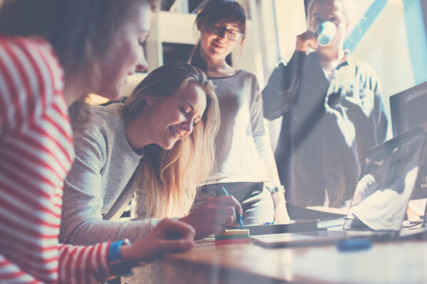 Group of start-up founders around a table.